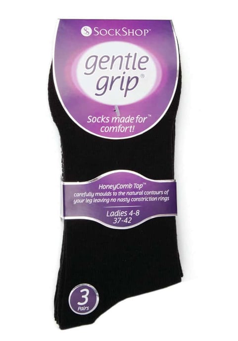 Gentle Grip - 6 Paar Damen Gentle Grip nicht elastische Socken - GG67 Schwarz - Image 2