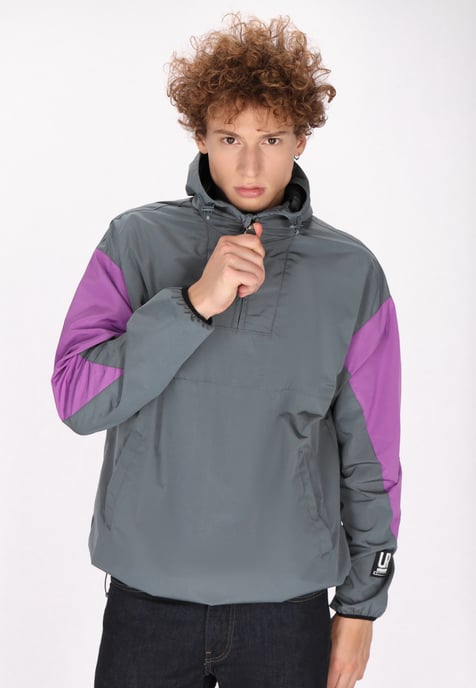Schmuddelwedda Blouson Herren Graublau Colorblock - Image 3
