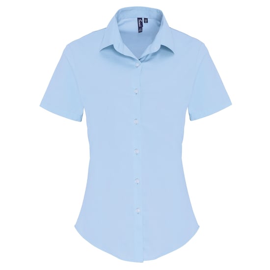 Premier - Bluse für Damen kurzärmlig (Hellblau) - Image 1