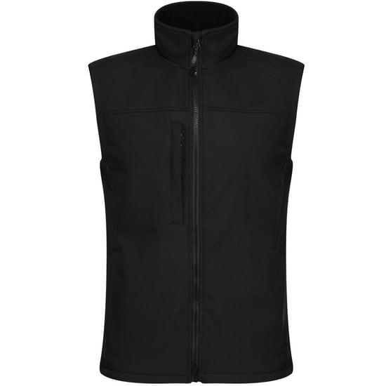 Regatta Mens Flux Softshell Bodywarmer / Sleeveless Jacket Water Repellent And Wind Resistant (All Black)