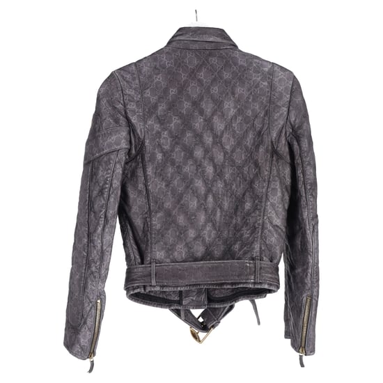 Gucci Monogram Bikerjacke aus schwarzem Leder - Image 5