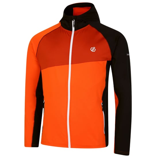 Dare 2B Mens Touring Hooded Stretch Full Zip Jacket (Puffins Orange/Rooibos Tea)