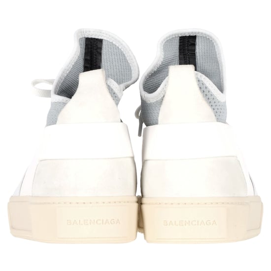 Balenciaga Sock-Style High-Top-Sneaker aus grauem und weißem Polyester und Leder - Image 4