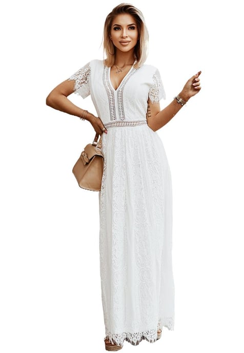 Damen „Fill Your Heart“ Maxikleid aus Spitze in Weiß - Image 6