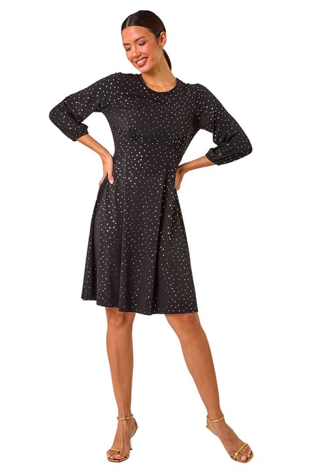 Shimmer Foil Print Dress