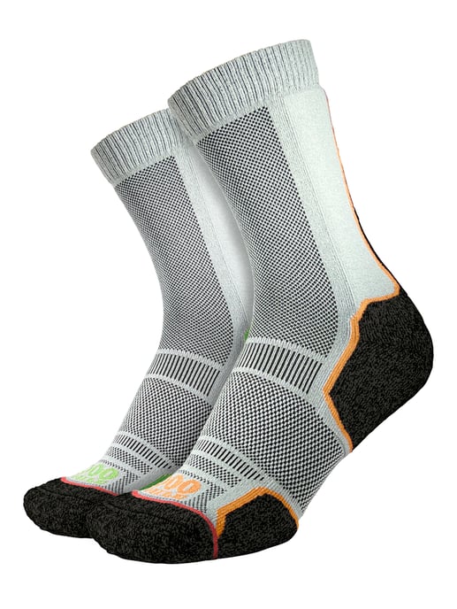1000 Mile - 2er-Pack Herren Trek Repreve Einlagige Wandersocken - Schwarz / Neon - Image 1