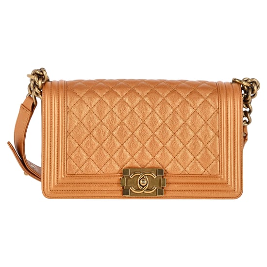 Chanel Gequiltete Mittelgroße Boy Flap Bag aus braunem Lammleder - Image 1