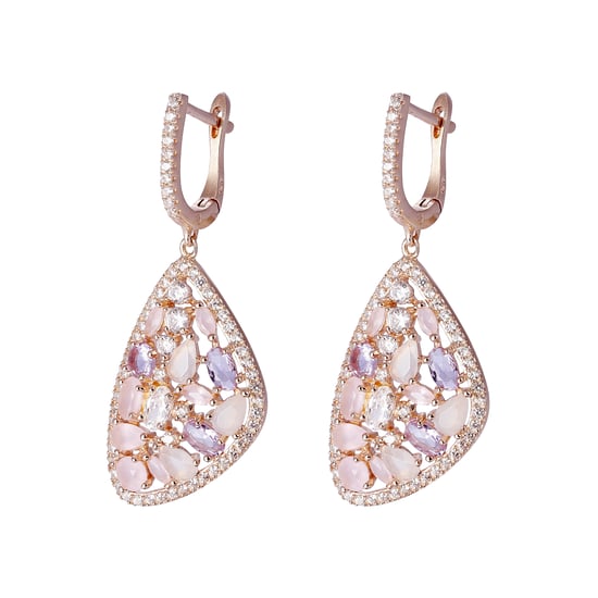 Orphelia 'Desi' Damen 925 Sterling Silber Tropfenohrringe - Rosa ZO-7430 - Image 1