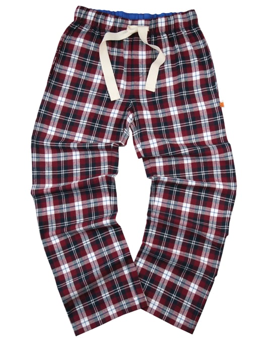 Burgundy  Cotton Check Unisex Lounge Pants