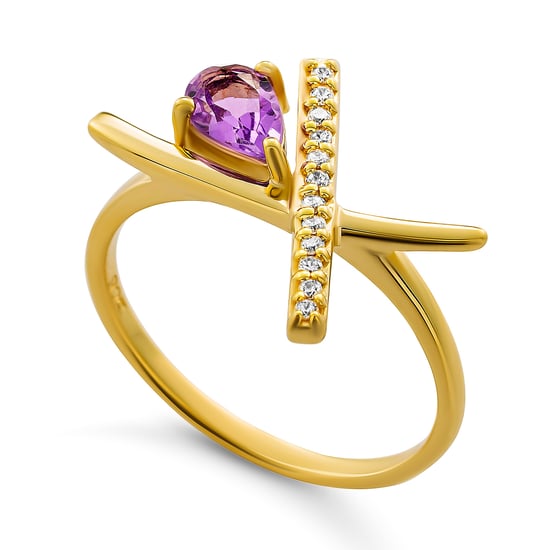 Orphelia 'Charlotte' Damen-Ring aus 925er Sterlingsilber – Gold ZR-7580/A - Image 1