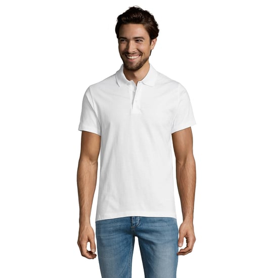 SOLS Herren Prescott Jersey Kurzarm-Poloshirt (Weiß) - Image 4