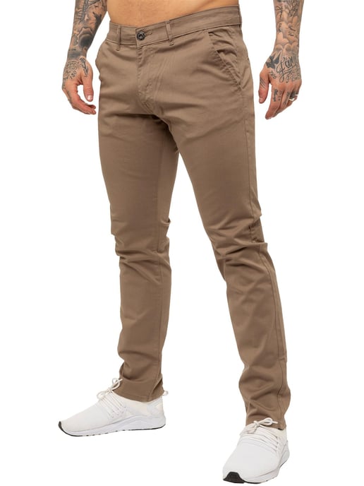 Enzo | Slim Fit Stretch Chino Jeans für Herren - Beige - Image 1