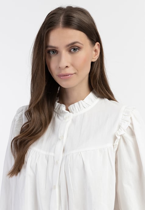 Dreimaster Bluse Damen Wollweiß - Image 5
