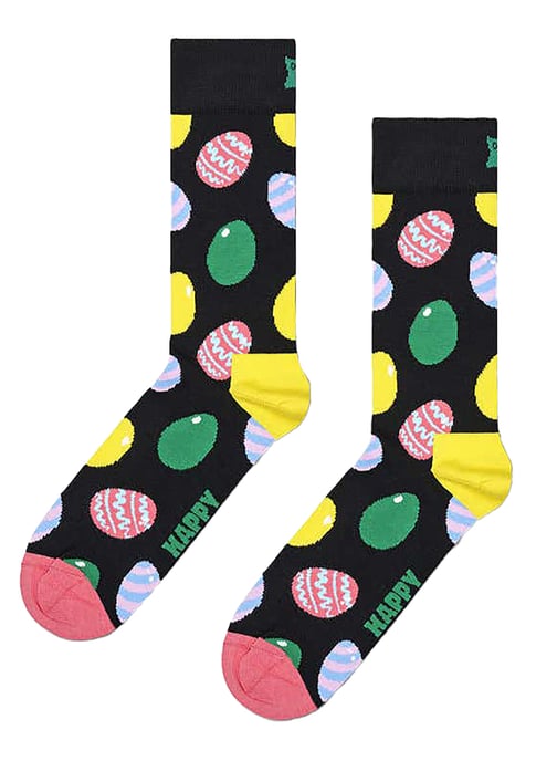 Happy Socks - Eier-Socken | Lustige Eiersocken mit Print | Geschenk-Socken - Schwarz - Image 2