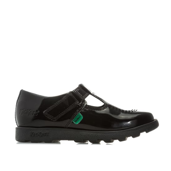 Kickers Kinder Fragma T-Bar Patent Schuhe für Mädchen in Schwarz - Image 1