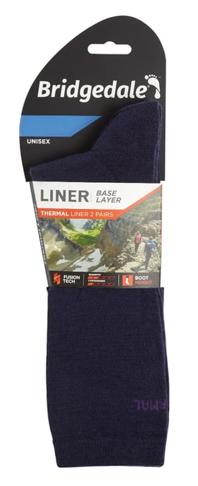 Bridgedale - 2er Pack Liner Base Layer Boot Socken - Navy - Image 2