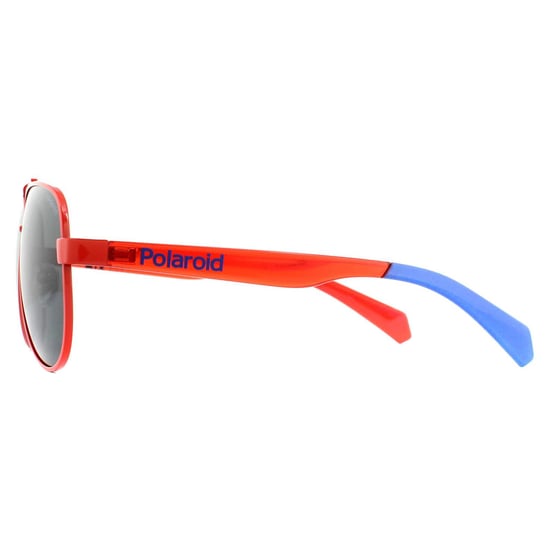 Polaroid Kids Aviator Kidss Red Grey Polarized Sunglasses