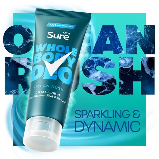 Sure Men Whole Body Deodorant Cream Ocean Rush with 72H Odour Control 75ml, 3 PK