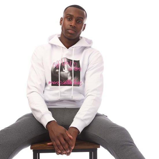 Herren Off White Tornado Type Slim Hoodie in Weiß-Rosa - Image 4