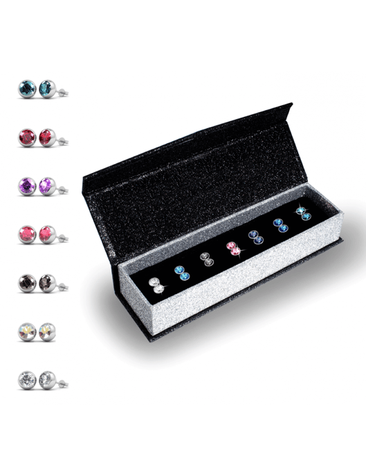Box 7 Tage Mond Ohrringe - Silber und Multi - Image 3