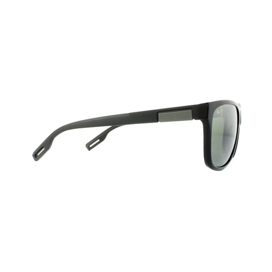 Maui Jim Quadratische Unisex Sonnenbrille Glänzend Schwarz Neutral Grau - Image 4