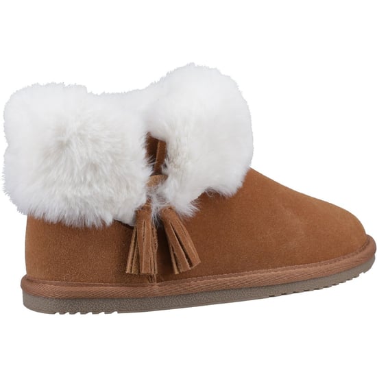 Hush Puppies Ayana Wildleder und Kunstfell Damen Tan Hausschuhe - Image 2