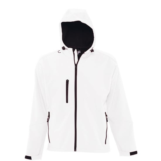 SOLS Mens Replay Hooded Soft Shell Jacket (atmungsaktiv, winddicht und wasserabweisend) (Weiß) - Image 1