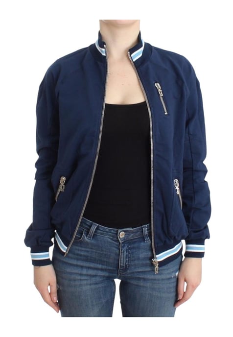 John Galliano Women's Blue zip cotton cardigan