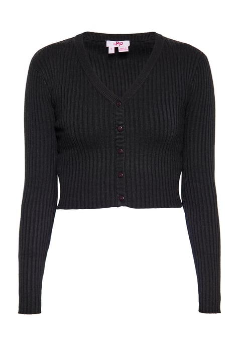 Mymo kurze Strickjacke Damen schwarz - Image 1