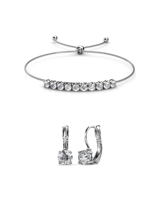 Rundes Kristall Mia Set - Silber und Kristall - Image 1