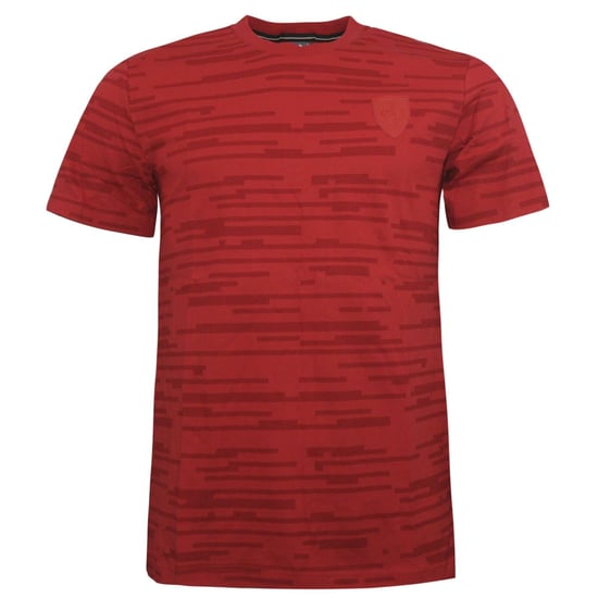 Puma SF Ferrari Allover Tee Mens Short Sleeve Casual Top T-Shirt Red 570680 02