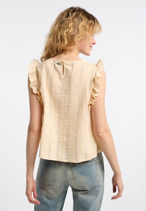 Dreimaster Bluse Damen Beige Creme - Image 4