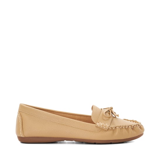 Dune Ladies Grovers - Leather Moccasins With Bow Detail