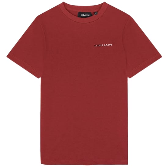 Lyle & Scott T-Shirt mit gesticktem Fletcher-Logo in Burgunderrot - Image 1