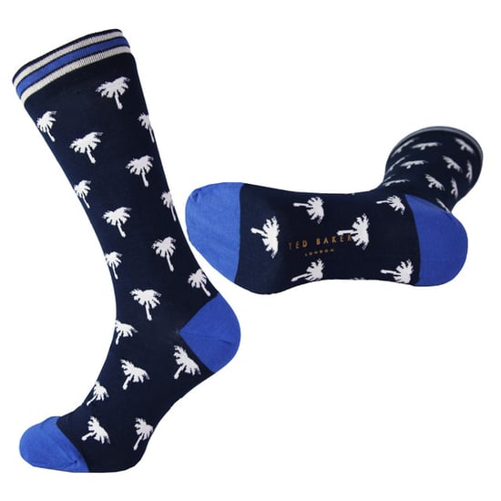 Ted Baker London Mini Palm Tree Printed Blue Mens Socks MXSBISTORTXH9M
