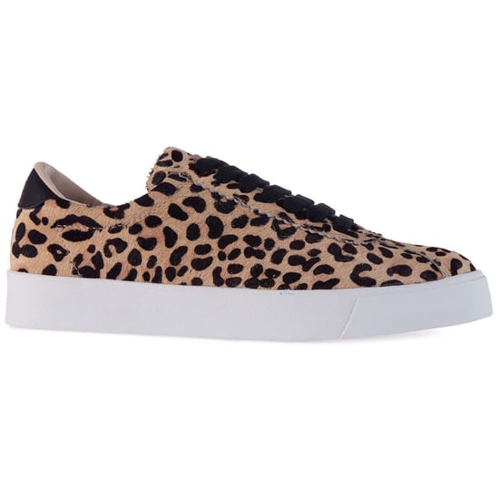Superga Womens/Ladies 2843 Club S Leopard Print Cowhide Leder Trainers (Beige) - Image 1