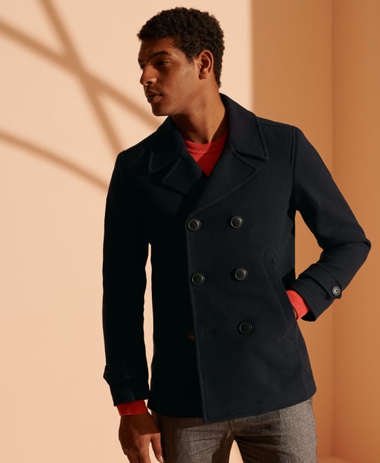 Superdry Foundation Double Breasted Peacoat