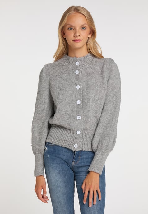 Mymo Strickjacke Damen grau melange - Image 3