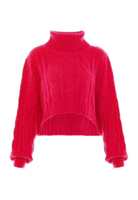 Mymo Rollkragenpullover Damen Rosa - Image 1