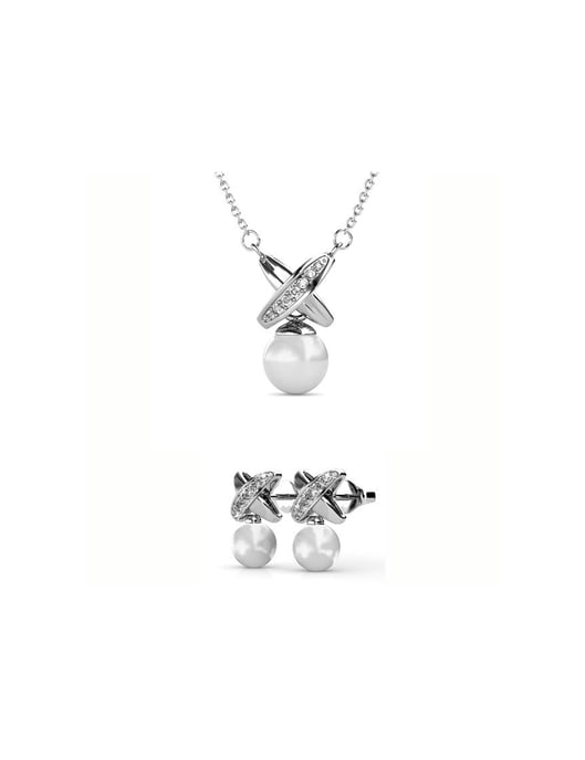 Parure et Coffret Chris Pearl - Argenté et Cristal - Image 1