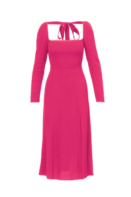 Midi Light Crepe Dress in Pink
