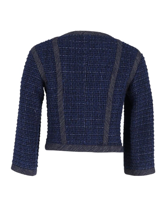 Chanel Abendjacke aus marineblauem Baumwollstoff - Image 3