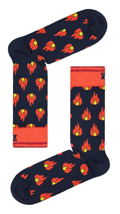 Glückliche Socken - Neuheit Flammen Design Socken | Großes Geschenk - Flammen - Image 2