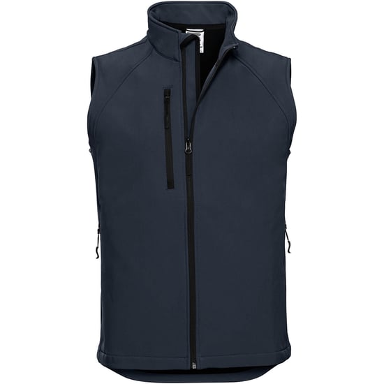 Russell Mens 3 Layer Soft Shell Gilet Jacke (French Navy) - Image 1