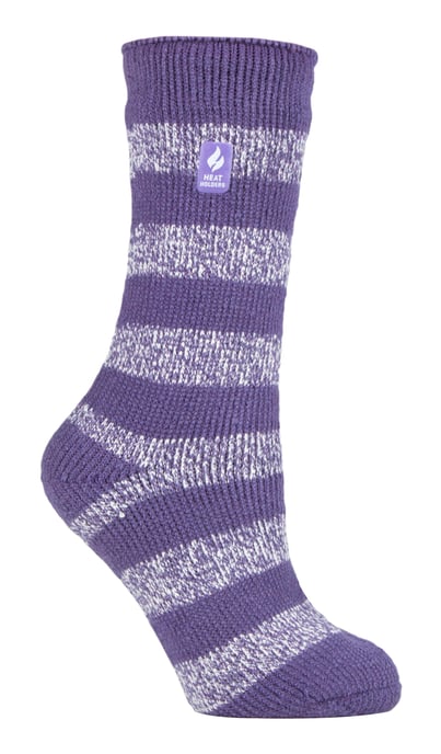 Wärmehalter - Damen Thermosocken für den Winter | Outdoor & Indoor Socken | Kuschelig & Flauschig | Geschenke für Frauen - Maulbeere Lila / Weiß (Tuscuny) - Image 1