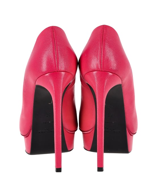 Saint Laurent Plateau-Pumps aus pinkfarbigem Leder - Image 5