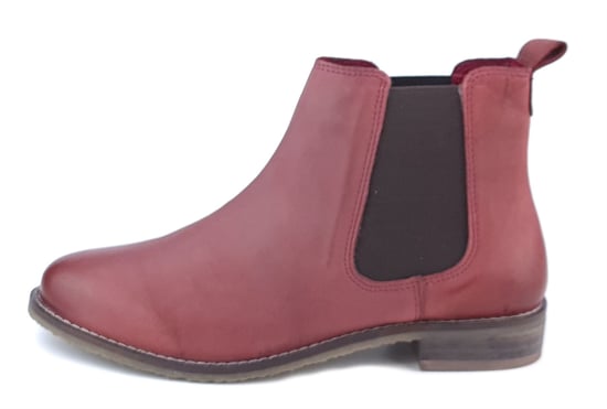 Frank James Aintree Soft Nubuck Leather Red Womens Chelsea Boots