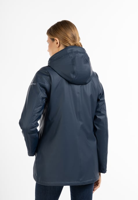 Dreimaster Regenjacke mit Webpelzfutter Damen Marine - Image 4