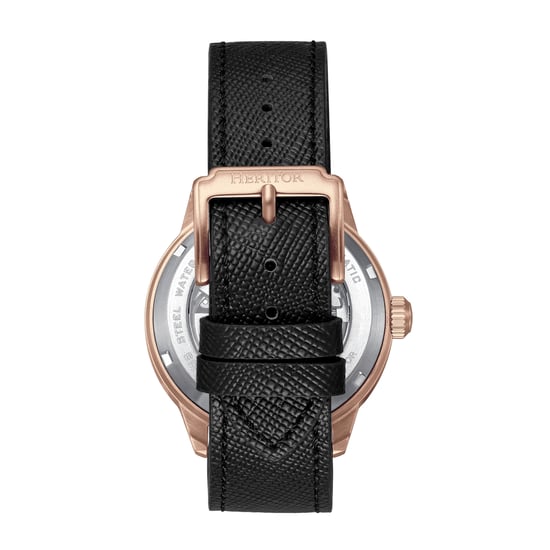 Heritor Automatic Argento Leather-Band Watch