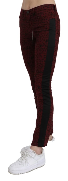 Costume National Women's Dark Red Mid Waist Slim Fit Cotton Jeans - Image 3